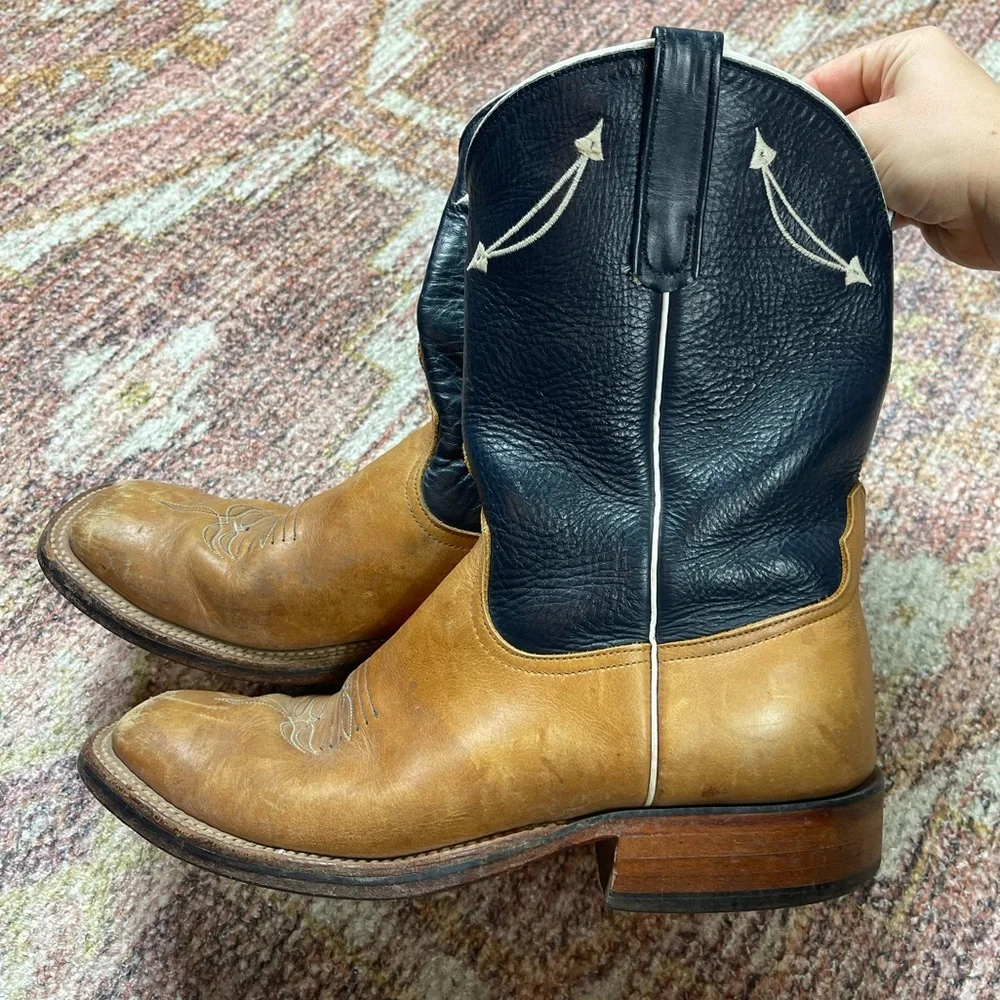 Anderson Bean Two-Tone Tan & Black Western Boots
